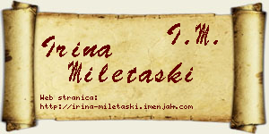 Irina Miletaški vizit kartica